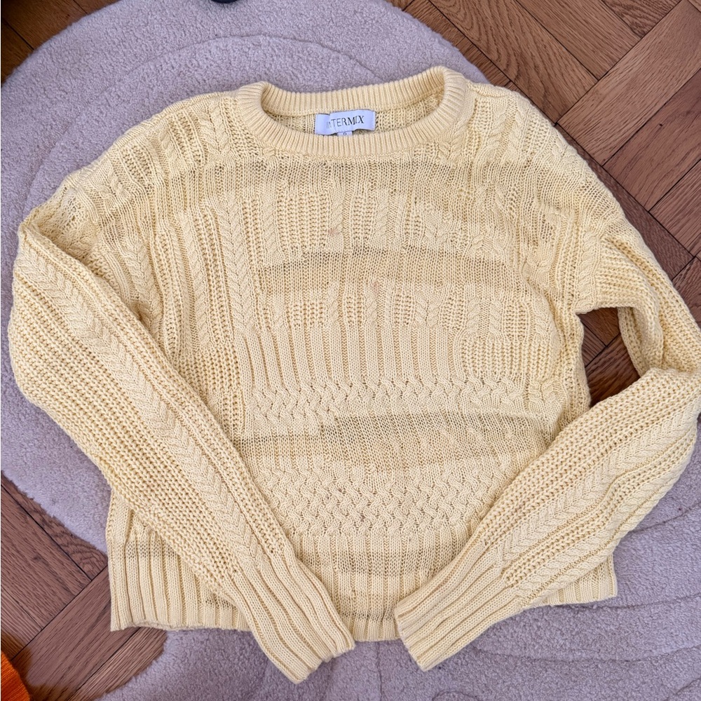 Butter Yellow Summer Knit Crew Neck Sweater